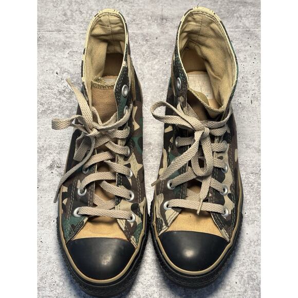 Vntg Men’s Converse High Top Military Camo Rubber Logo Rare Chuck Taylor’s ￼ main image 12